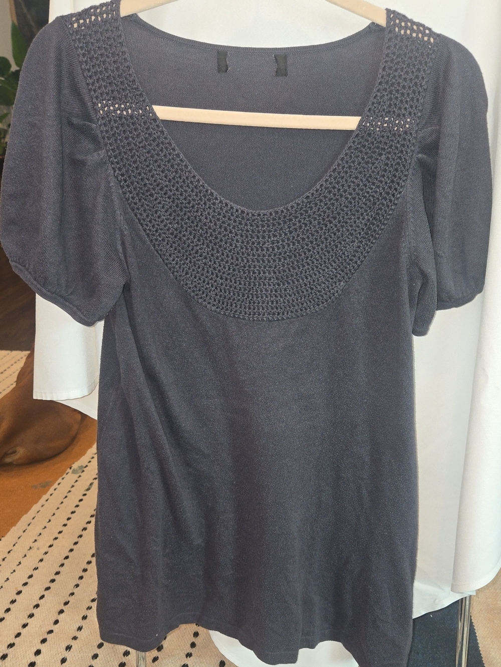 Women’s Scoop Neck Knit Top in Slate Gray
